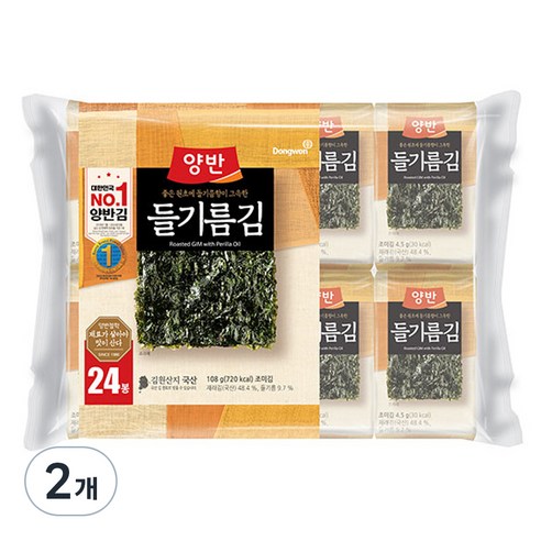 동원 양반 들기름 도시락김, 108g, 2개