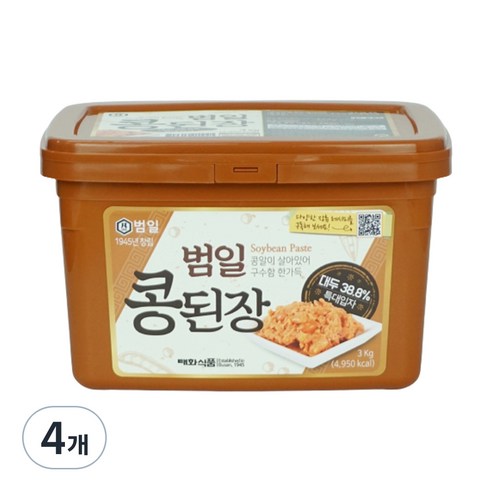 범일 콩된장 특대입자, 3kg, 4개