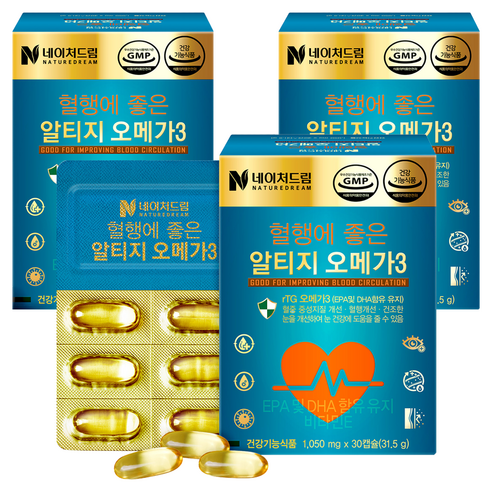 네이처드림 혈행에 좋은 알티지오메가3 31.5g, 30정, 3개