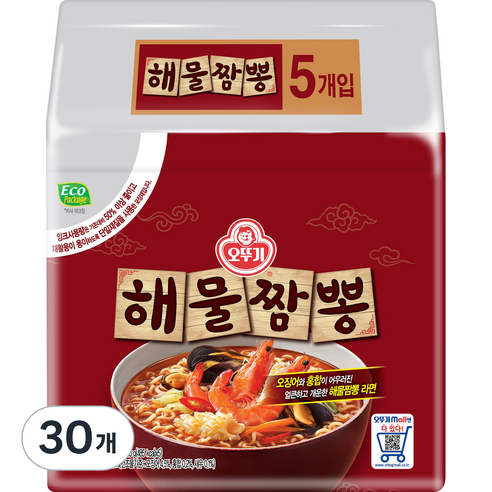 오뚜기 해물짬뽕 120g, 30개