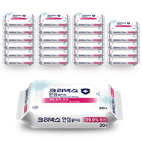 크리넥스 안심 물티슈, 20매, 24팩