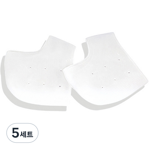 재니홈 뒷꿈치 각질 보습 케어 실리콘 양말 화이트 2p, 5세트, 2개입