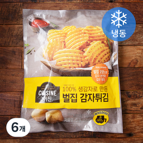퀴진 와플 프라이 벌집 감자튀김 (냉동), 500g, 6개