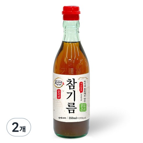 복이네먹거리 통깨로 만든 저온압착 순한맛 맑은참기름, 350ml, 2개