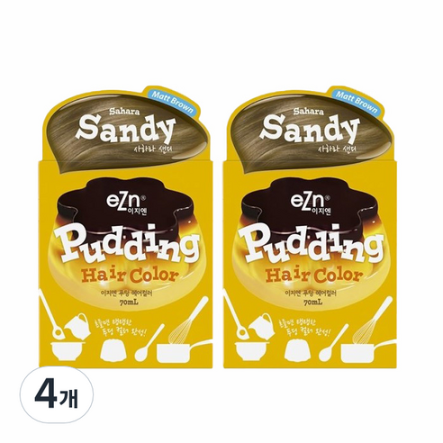 eZn 푸딩 헤어컬러 염색약, 사하라 샌디, 4개