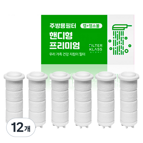 필터클래스 바디럽 퓨어썸 베이직 주방 핸디형 호환 필터, 12개