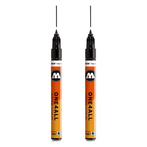 모로토우 원포올 아크릴마카 1mm 127HS 180 signal black, 1색, 2개