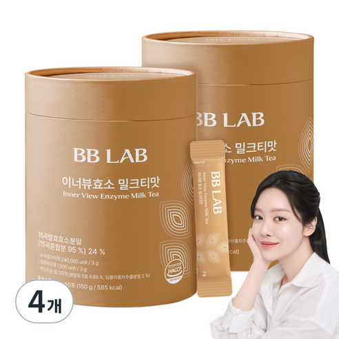 비비랩 이너뷰 효소 밀크티맛 50p, 150g, 4개