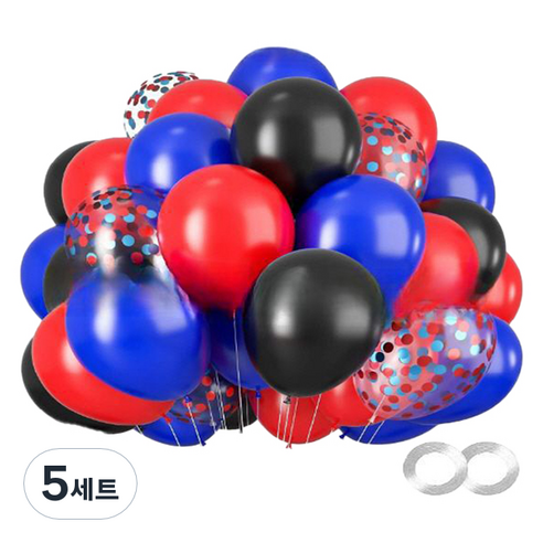 만들하비 컨페티 풍선 30p 세트, 메탈 블루레드(랜덤발송), 5세트