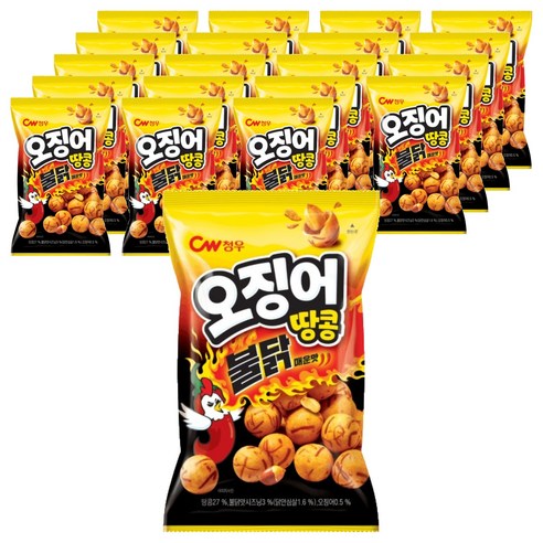 청우식품 오징어땅콩 불닭맛 스낵, 90g, 20개