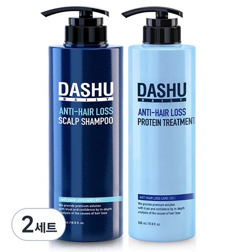 다슈 데일리 한방 두피 골드 탈모증상 완화샴푸 시트러스향 500ml + 데일리 안티헤어로스 단백질 트리트먼트 500ml, 2세트