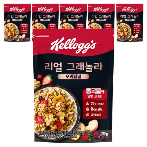 켈로그 리얼 그래놀라 오리지널 시리얼, 400g, 6개