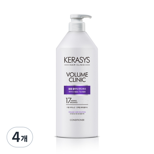 케라시스 볼륨 클리닉 단백질 컨디셔너 플로럴 파우더 향, 980ml, 4개