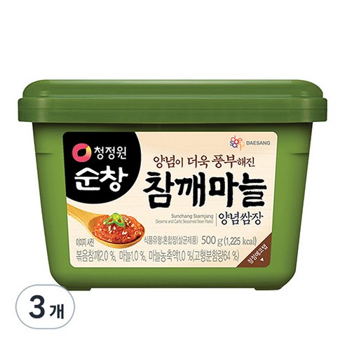 대상 청정원 순창 참깨마늘 양념쌈장, 3개, 500g