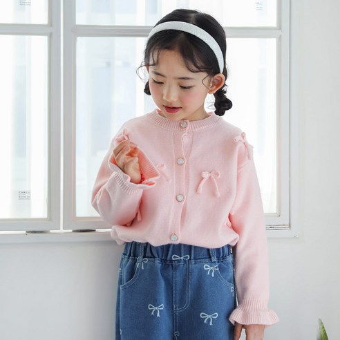 로로샤 여아용 메이 리본 가디건