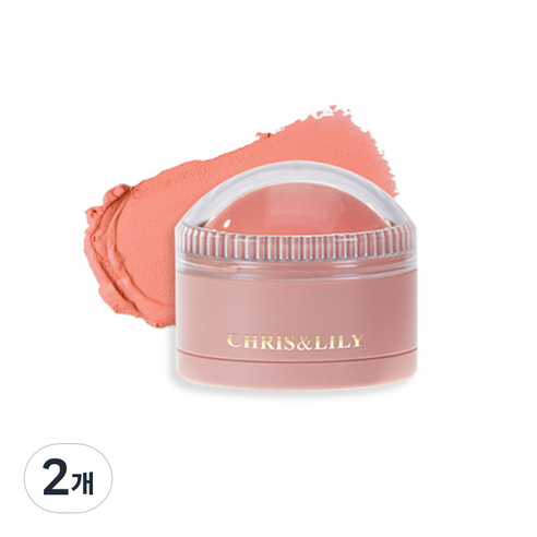 크리스앤릴리 돔글 블러셔 11g, CR02 피치코랄, 2개