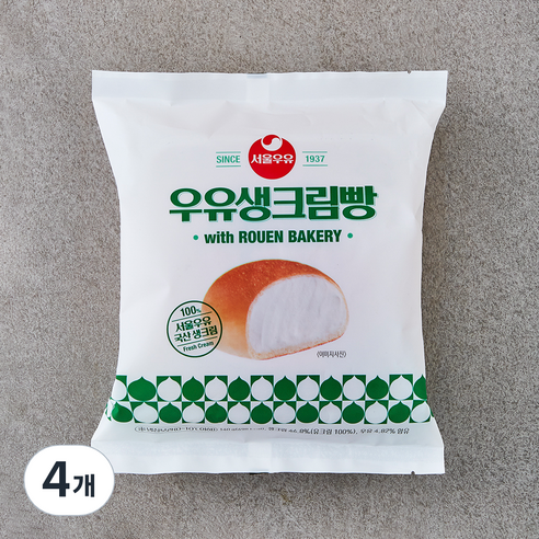 서울우유 우유생크림빵, 140g, 1개입, 4개