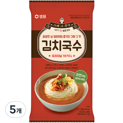 샘표 김치국수, 101g, 5개