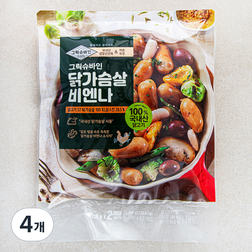 그릭슈바인 닭가슴살 비엔나 소시지, 400g, 4개