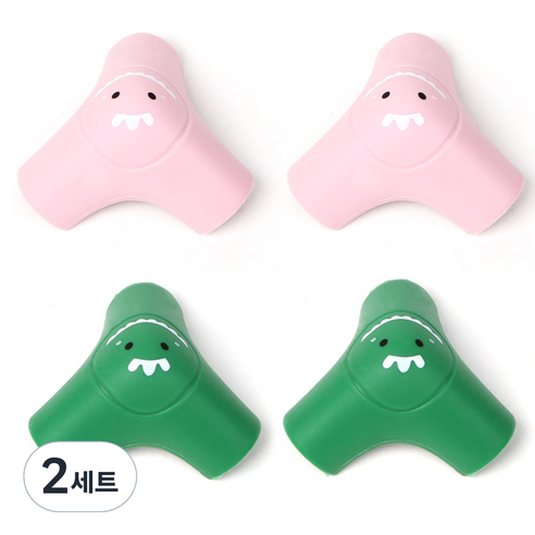 엘로시오 공룡 코너보호대 그린 2p + 핑크 2p, 2세트, 그린 + 핑크