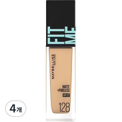 메이블린 핏 미 매트 포어리스 에스피어프22 30ml, 128호 웜누드, 4개