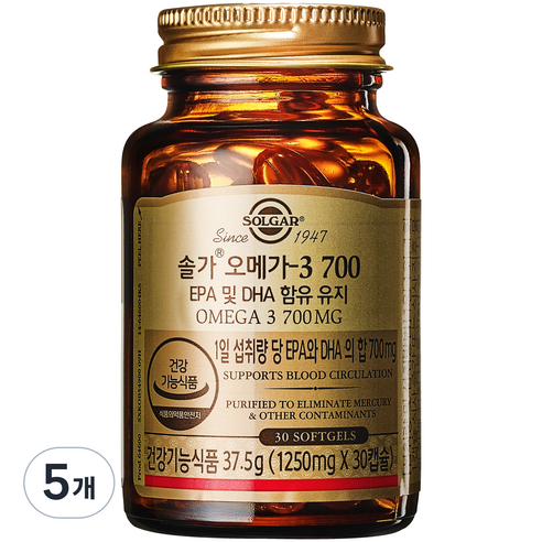 솔가 오메가3 700 37.5g, 30정, 5개