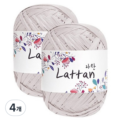 yarna 라탄 2볼 라피아실 40g, 2번(무광), 4개