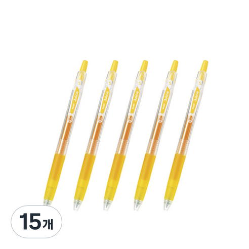파이롯트 주스 젤잉크펜 0.38mm LJU-10UF, 옐로우, 15개