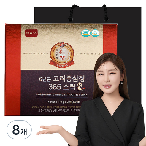 6년근 고려홍삼정 365 스틱 황, 300g, 8개
