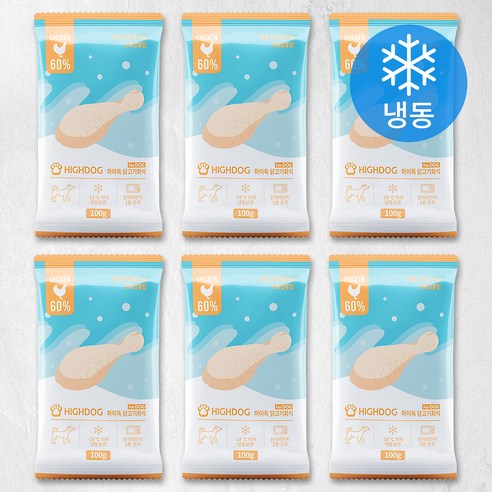 하이독 생후 3개월 이상 강아지 화식사료 냉동, 닭, 6개, 100g