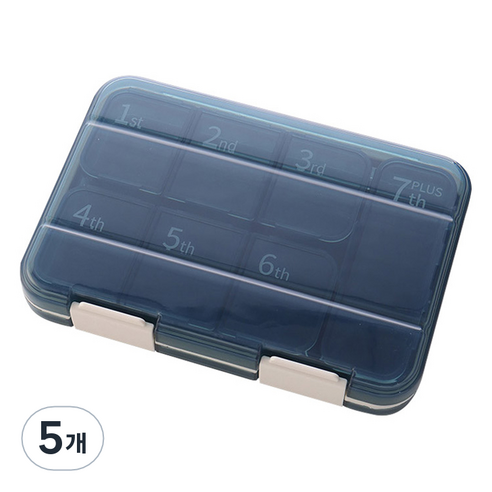 리드홈 대용량 Plus 일주일 약통 필 케이스 블루, 5개