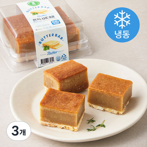 그린래빗 쫀득 버터바 (냉동), 240g, 3개