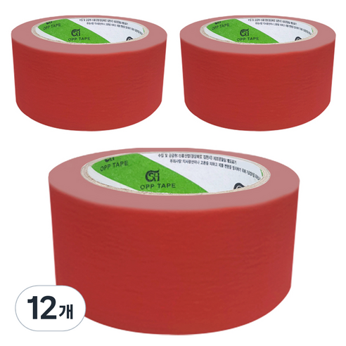 신흥테이프 마스킹테이프 빨강 48mm x 40m, 12개