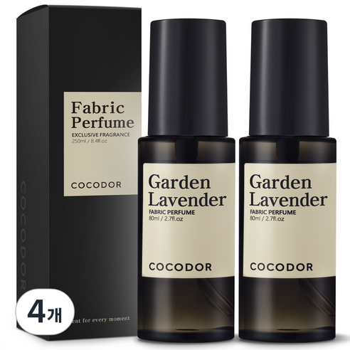 코코도르 룸 앤 패브릭 퍼퓸 섬유탈취제 가든라벤더, 80ml, 4개