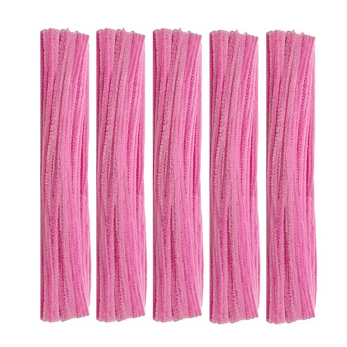 만들하비 칼라 색상 가는 털모루 철사, 핑크, 500개