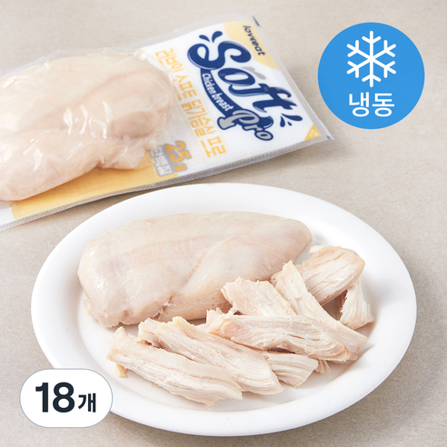 러브잇 소프트 닭가슴살 프로 (냉동), 120g, 18개