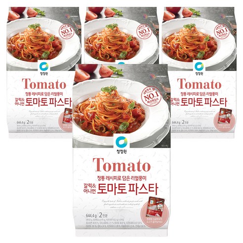 청정원 갈릭 앤 어니언 토마토 파스타, 644.4g, 4개