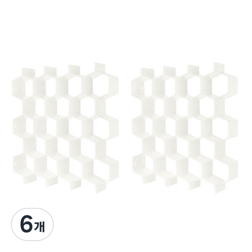 아리코 벌집 속옷 양말 정리 칸막이, 화이트, 6개