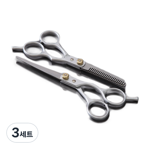 일반형 실버 미용가위 세트, 혼합색상, 3세트