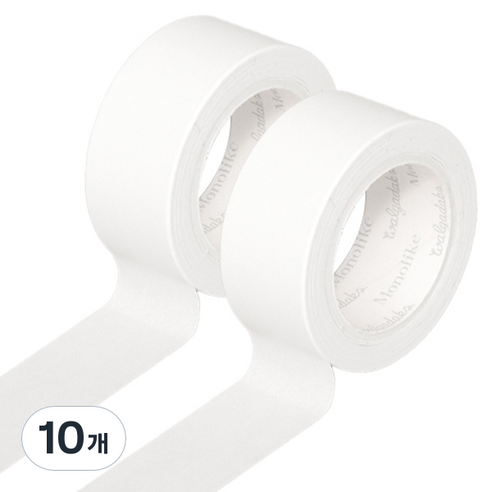 모노라이크 아르떼 마스킹테이프 501 Wide, White, 10개