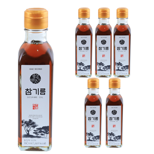개성방앗간 고소한 맛이 살아 있는 참기름, 180ml, 6개