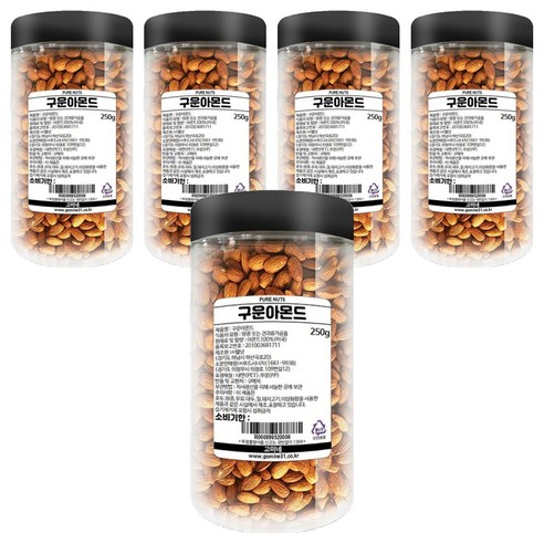 고미네 구운아몬드, 250g, 5개