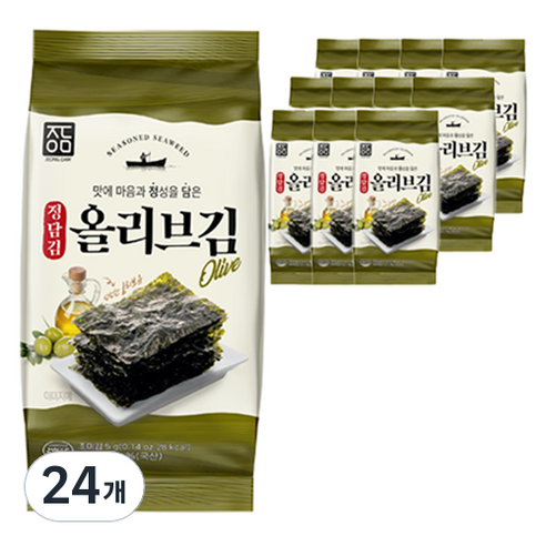 정담김 올리브 도시락김, 5g, 24개