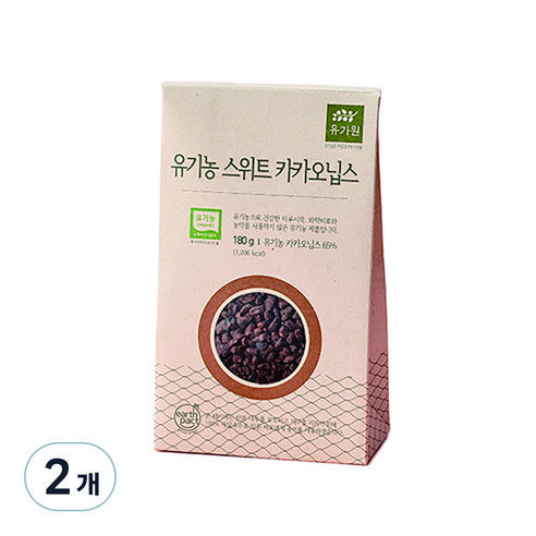 유가원 유기농 스위트 카카오닙스, 180g, 2개
