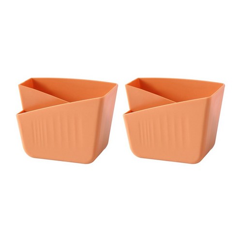 블루선 다용도 흡착식 선반 바구니 거치대 오렌지, 2개