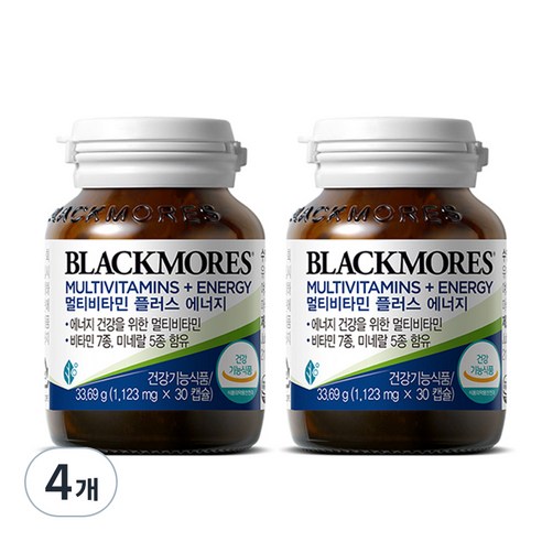 블랙모어스 멀티비타민 플러스 에너지 33.69g, 30정, 4개