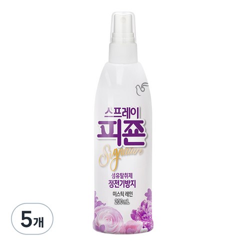 스프레이 피죤 섬유탈취제 강력탈취 시그니처, 200ml, 5개, 미스틱레인향