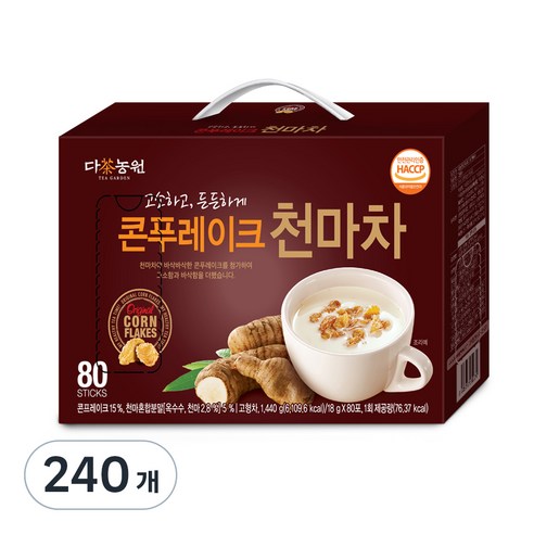 다농원 콘프레이크 천마차, 18g, 80개입, 3개