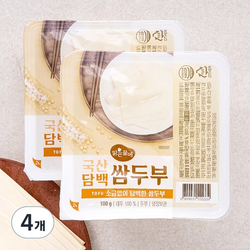 맑은물에 국산 담백 쌈두부 2입, 200g, 4개