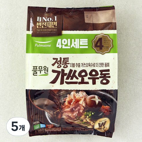 풀무원 정통 가쓰오 우동 4인분, 943.2g, 5개